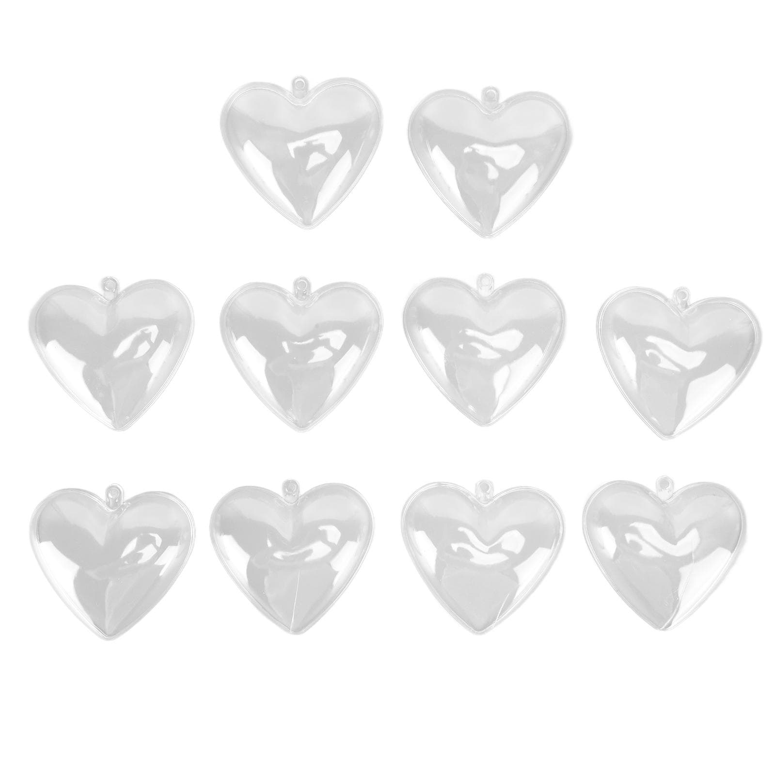 5Pcs Clear Fillable Ball Transparent Heart Shape Plastic Ornaments for DIY Crafts Christmas Tree S