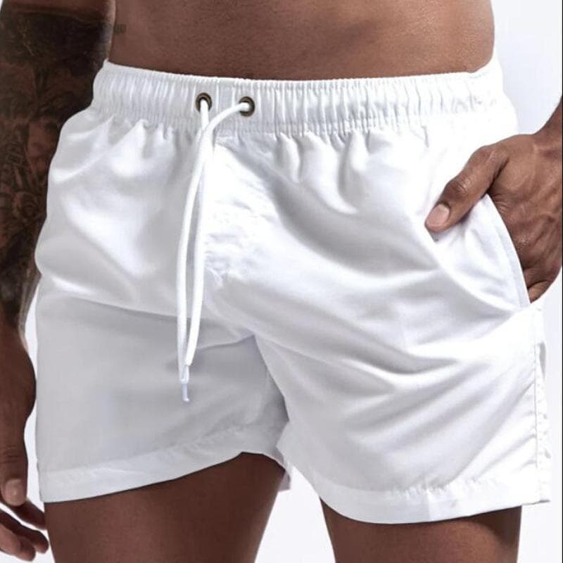 Summer men's beach trousers loose large size quick-drying casual shorts fashionable XL white