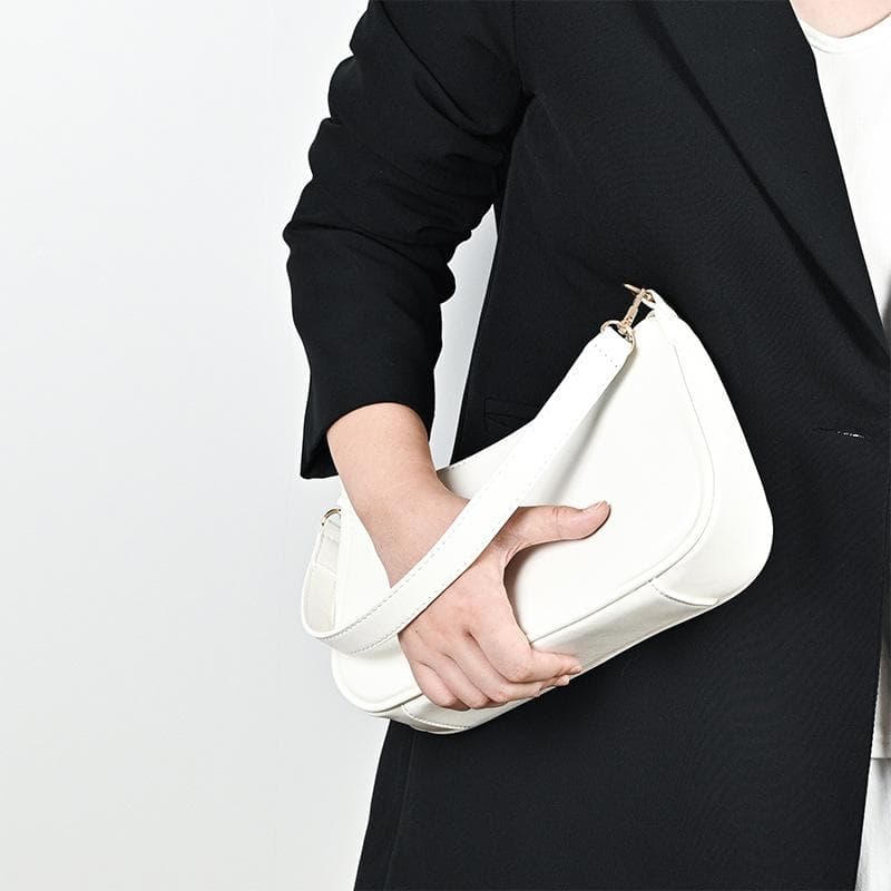 Baguette Bag Instagram Blogger Niche Underarm Shoulder Bag Girl Everything with Retro Crossbody Bag white