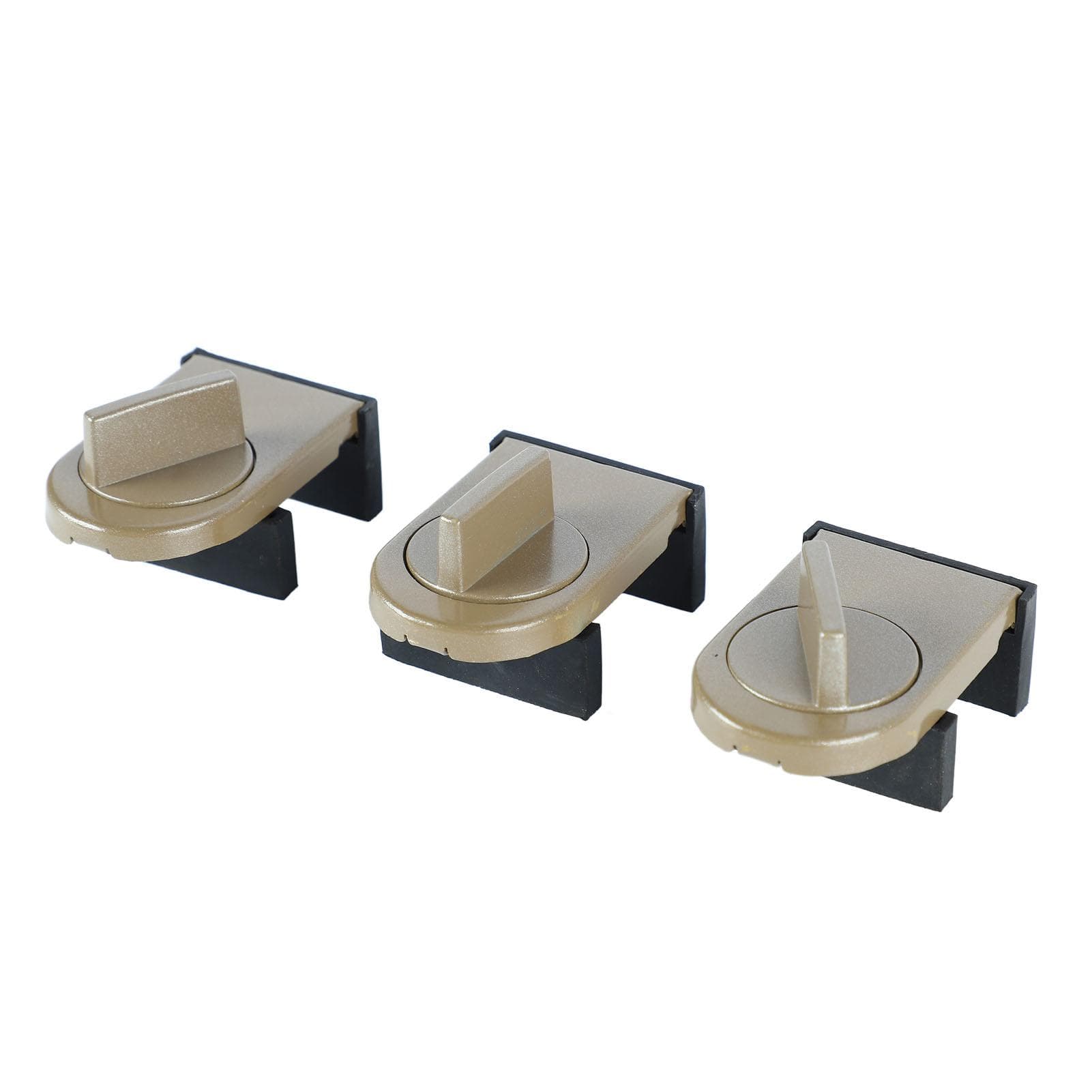 3PCS Sliding Window Locks Aluminum Alloy Safety Lock for Home Bedroom Bathroom Office Brown