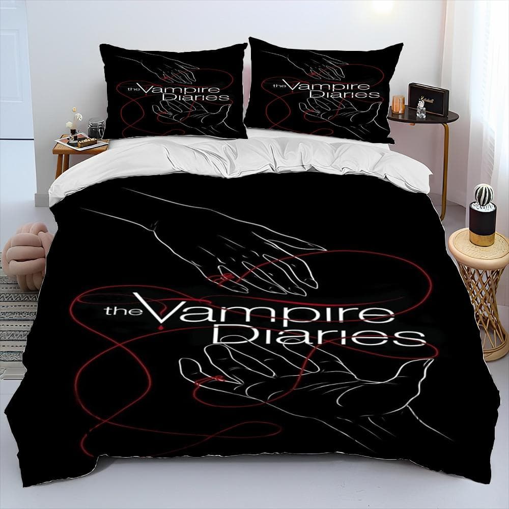 New Movie The Vampire Diaries Bedding Set Single Twin Full Queen King Size Bed Set Adult Kid Bedroom Duvetcover Set Home Textile EU Twin 135x200cm