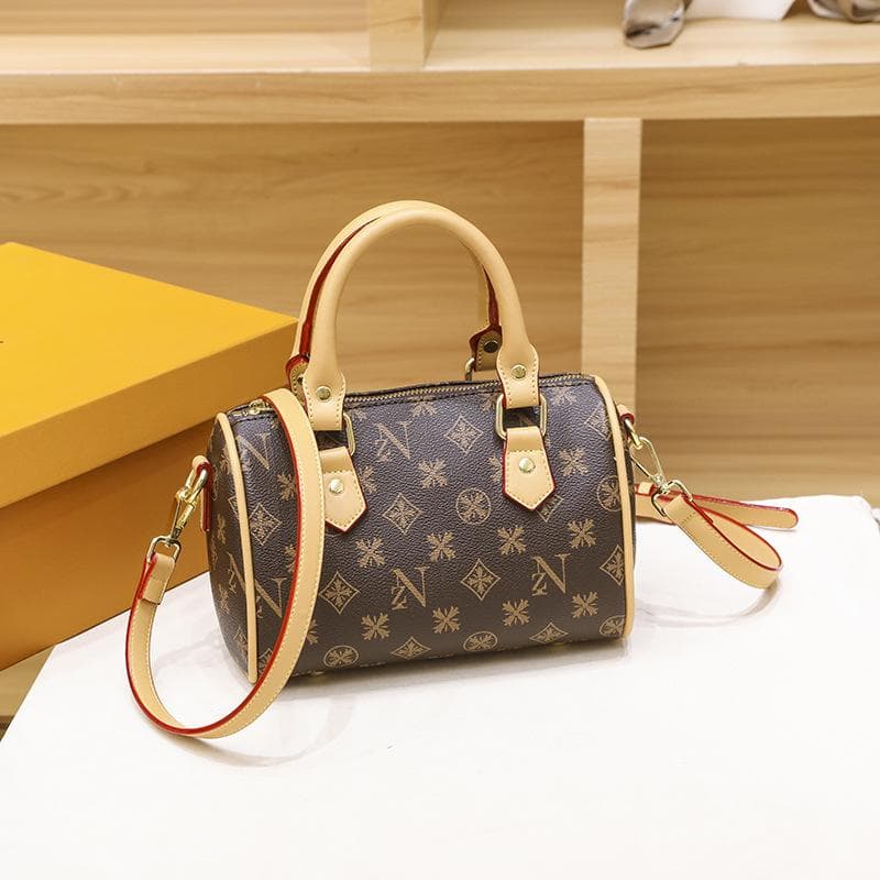 Summer All-in-one Vintage Print Boston Pillow Bag Women's Tote Shoulder Crossbody Bag