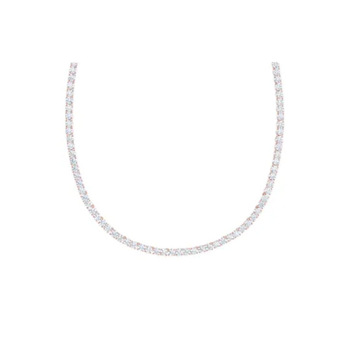 Swarovski Matrix Tennis Full Circle Necklace Rhodium Plated Women necklace 5494607 Box (Random Color)