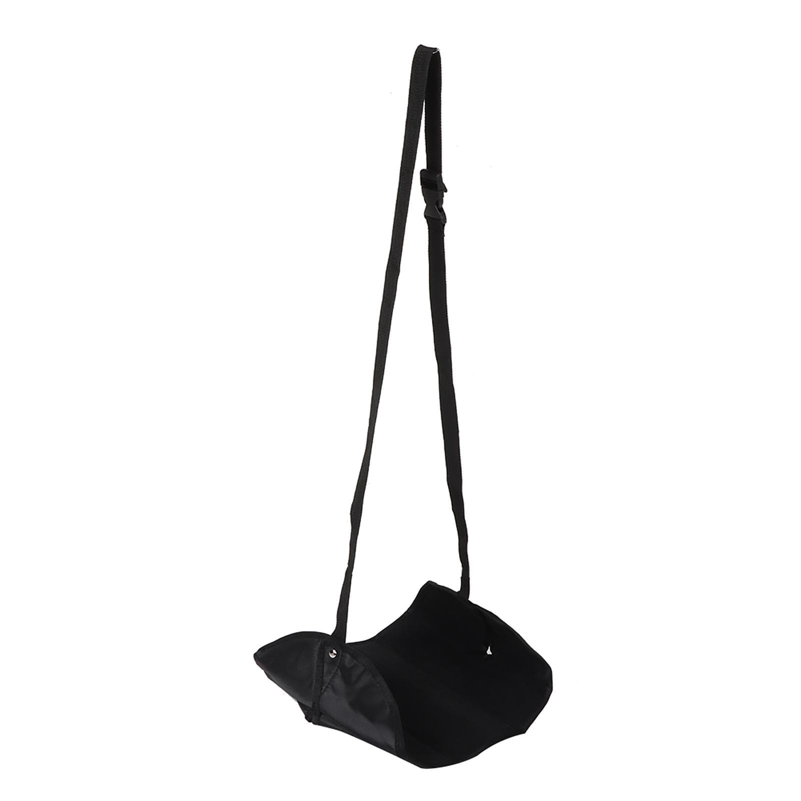 Airplane Footrest Hanging Foot Hammock Office Feet Rest Travel Accessories(Black) Black