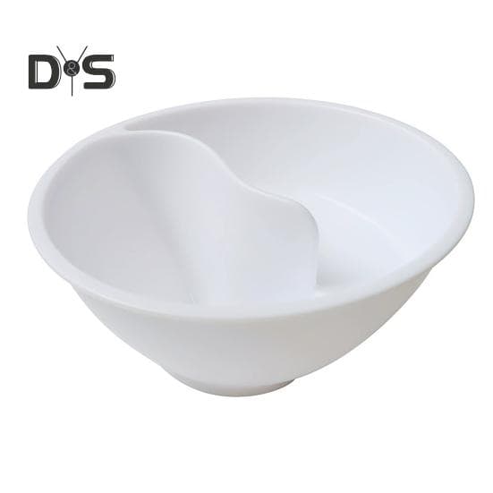 Large Capacity Cereal Bowl Partitioned Versatile Tableware Dry Wet Separated Oatmeal Bowl Breakfast Plates Tray white