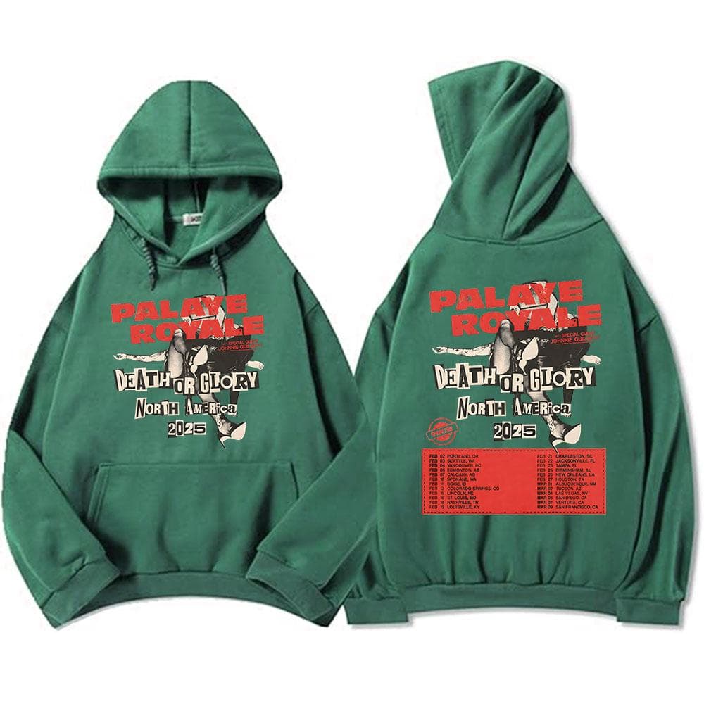 Death or Glory North America 2025 Tour Hoodies Palaye Royale Rock Band Sweatshirts Heavy Mental Style Clothes XXL
