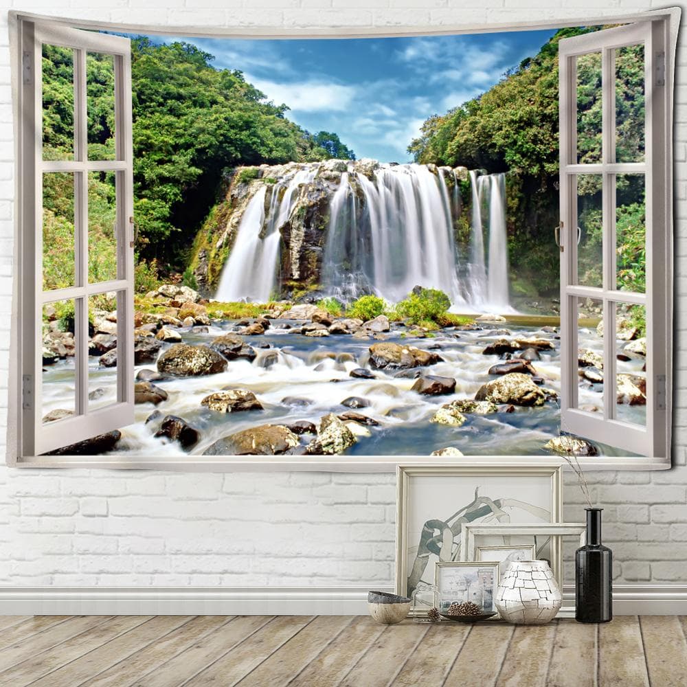 Seaside Scenery Tapestry Wall Hanging Bohemian Art Living Room Window Painting Simple Nordic Home Decor 230x150cm