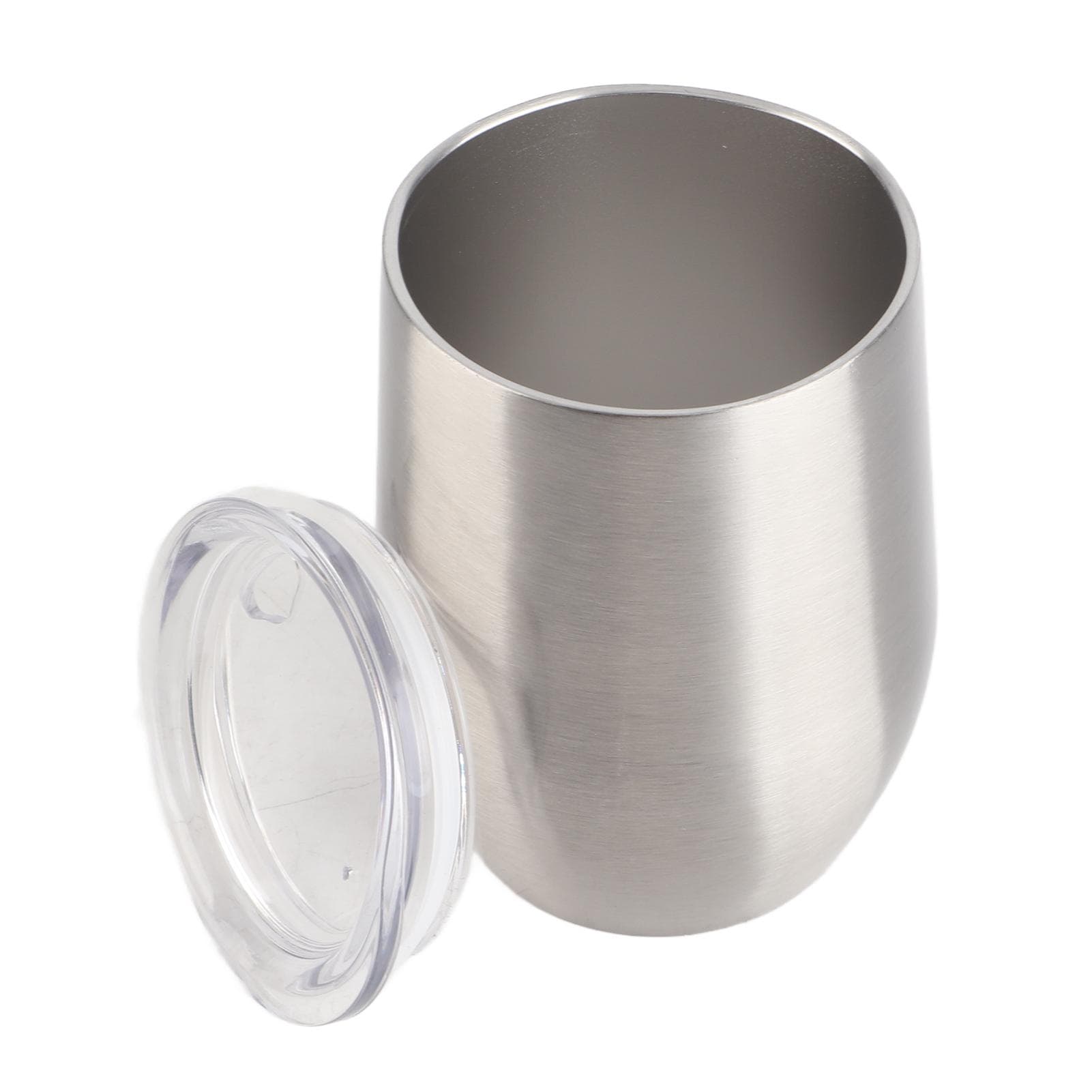 12oz Stainless Steel Stemless Wine Cups with Lid Straw Hole Double Wall Vacuum Travel Mugs