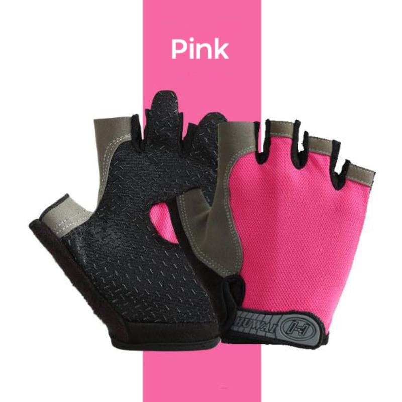 Cycling Half-finger Gloves Breathable Non-slip Fingerless Sport Gloves Bicycle Gloves Unisex Tactical Gloves Cycling Equipment M pink