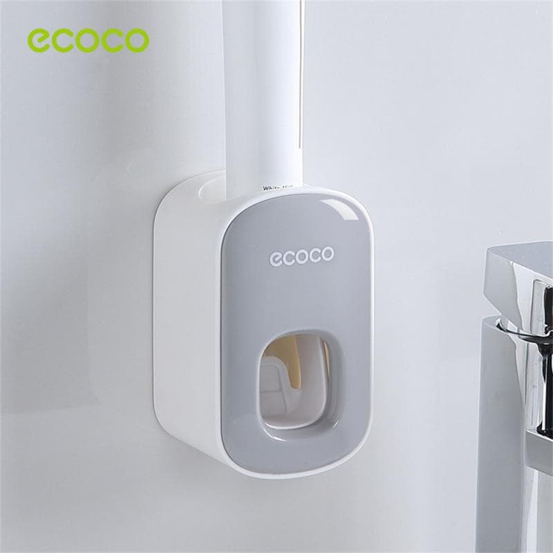 Automatic Toothpaste Dispenser Dust-proof Toothbrush Holder Wall Mount Stand Bathroom Accessories Set Toothpaste Squeezer MYY 1pc gray