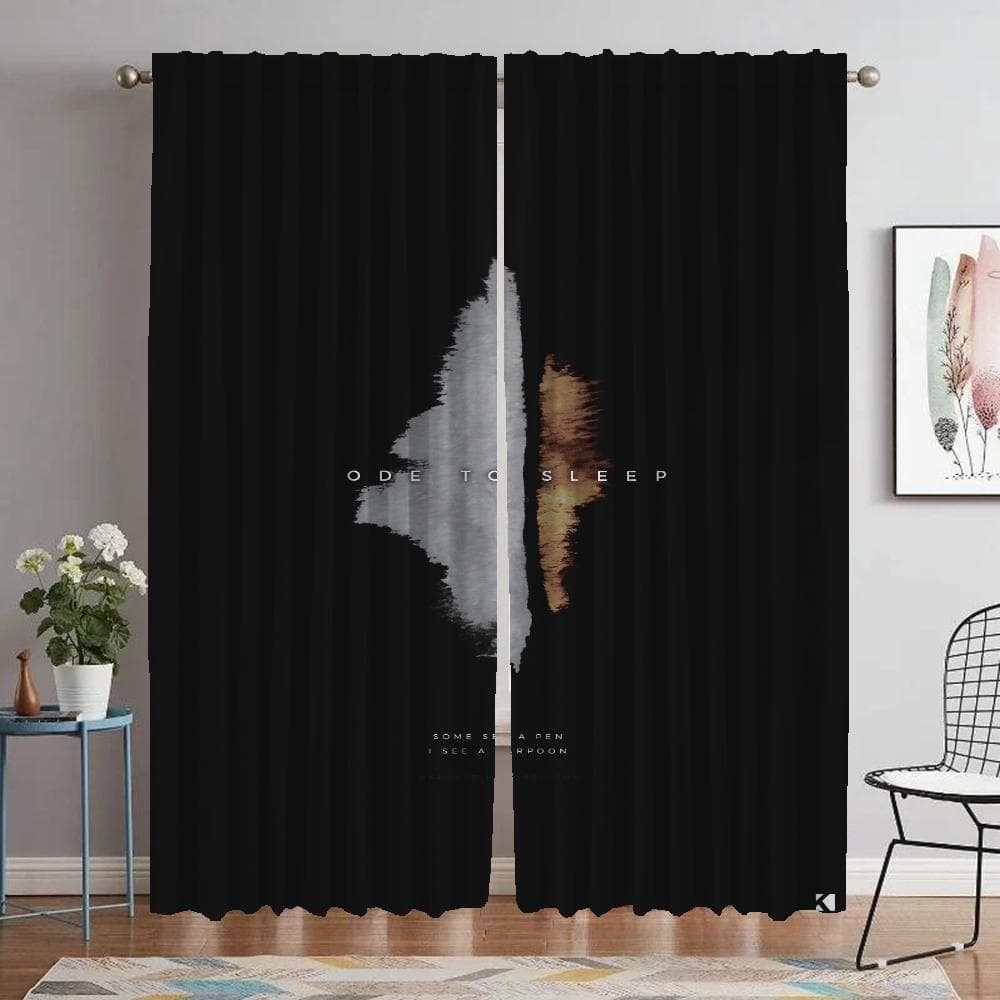 Twenty One Pilots Curtains for Living Room Curtain Shades Tulle for Bedroom Blackout Curtains 2 Pieces Partition Kitchen Elegant W107xH213cmx2pcs-CL