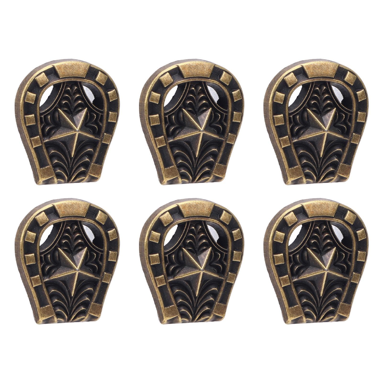 6 Set 25 X 27mm Horseshoe Shape Rivet Alloy Bronze Decorative 4.5mm Crossing Screw Back Stud Set