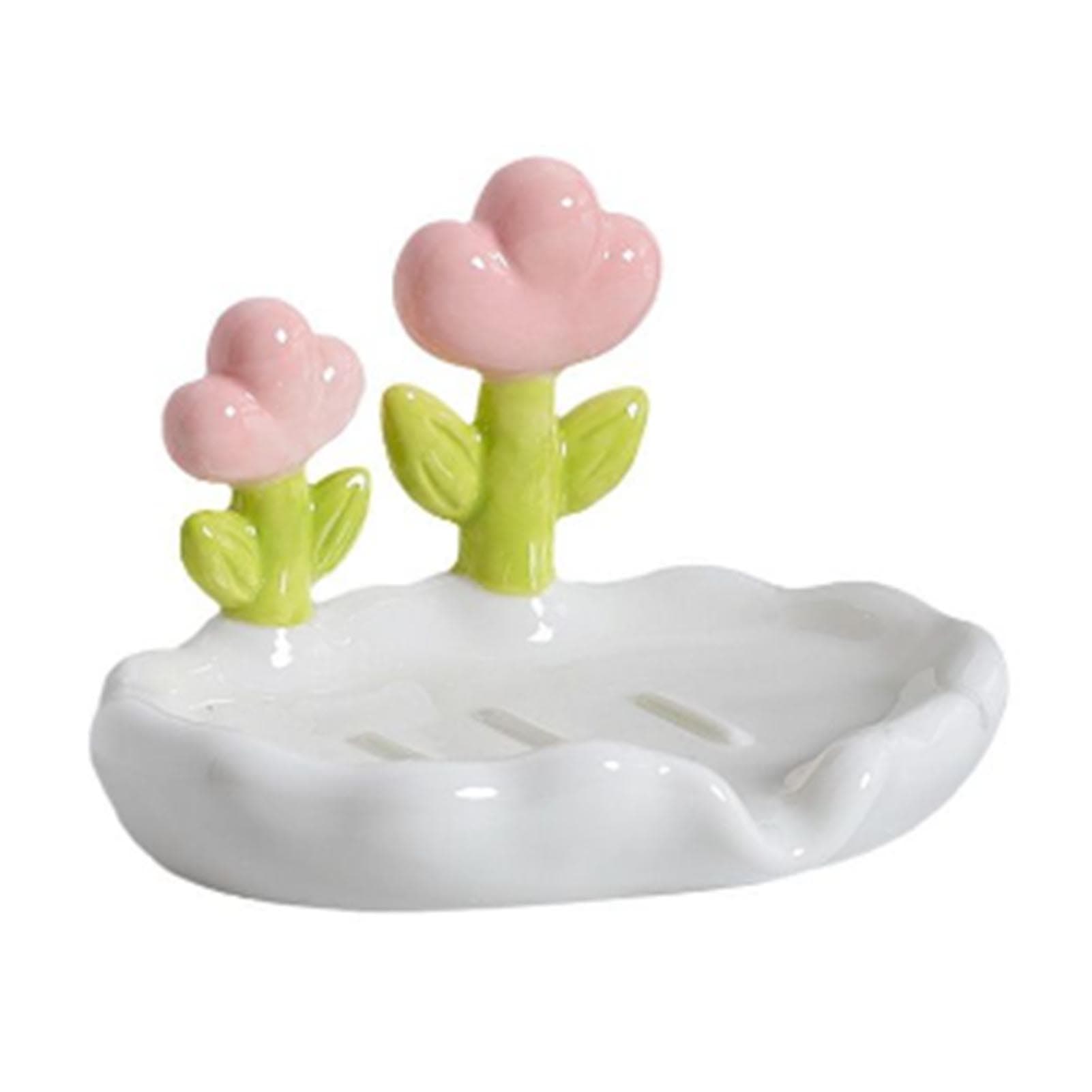 Creative Cute Flower PP Soap Box Household Soap Drain Washing Holder for Bathroom Home