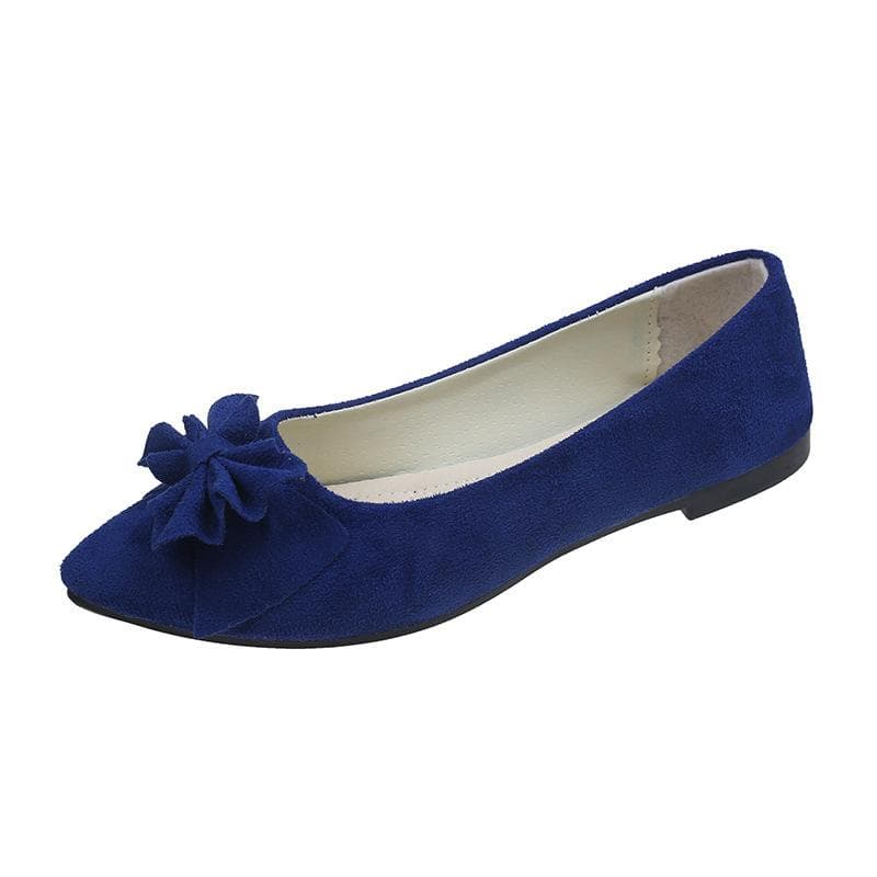 Women Girls Solid Big Size Slip On Flat Shallow Comfort Casual Single Shoes Multicolor 36 blue