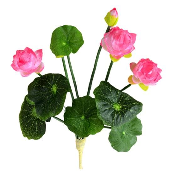 Green Leaf Stem Realistic Fake Flower Home Office Table Centerpiece Faux Flower Branch Floral Arrangement dark pink