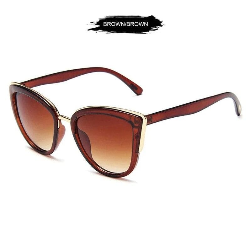 Classic Cat Eye Women Sunglasses Vintage Anti-glare Sun Glasses Female Fashion Leopard Driving Travelling Shades UV400 brown