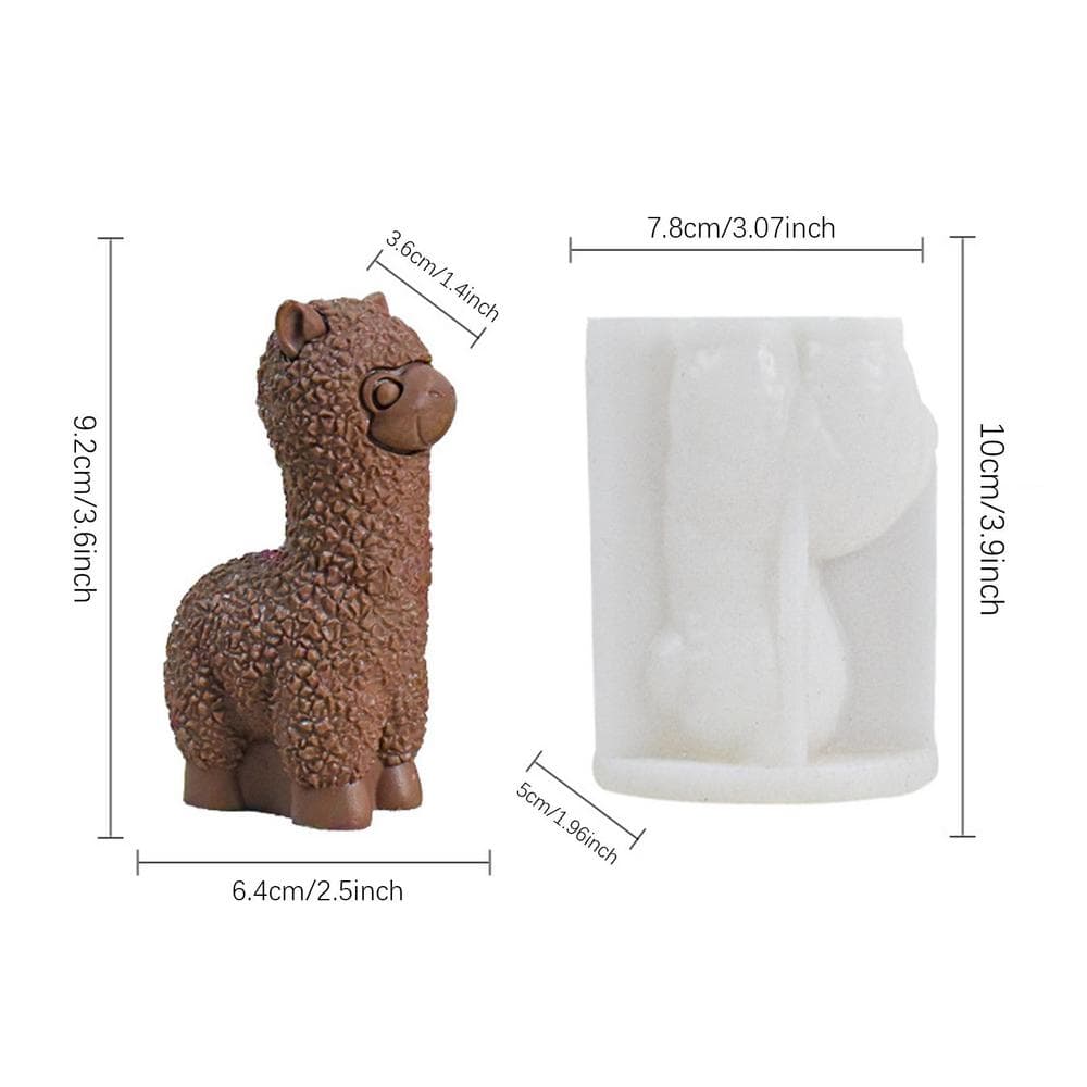 Silicone Alpaca Molds Epoxy Resin Mold Animal Scented Candle Silicone Mold Cute for Birthday