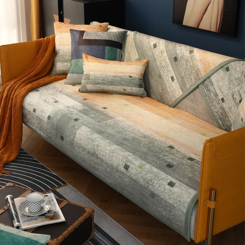 New Winter Jacquard Sofa Cushion Non-slip Geometry Simple Couch Cushion Four Seasons General Thickening Cushion Plush Sofa Cover 70x70cm 1pcs