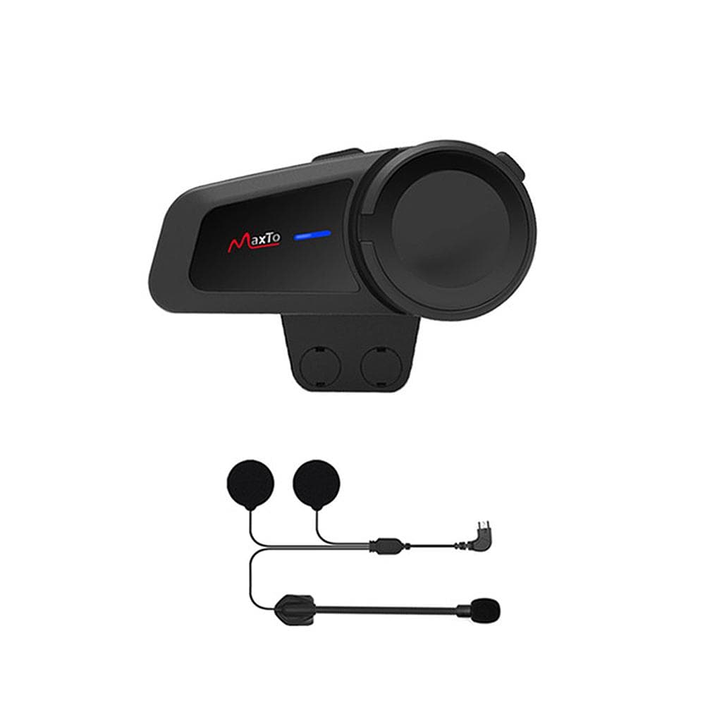 Maxto M2 BT Motorcycle Helmet Intercom FM Helmet Waterproof Moto Interphone Replacement for Vimoto black