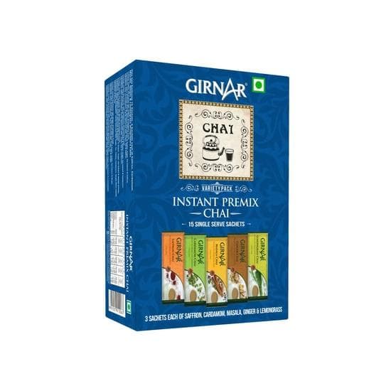 Girnar Instant Premix Chai - Variety Pack (15 Sachets)