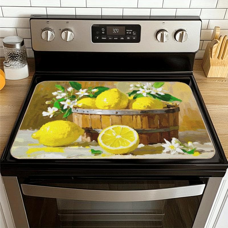 1Pcs Fresh Lemon Barrel Rubber Drying Mat Tableware For Coffee Shop Kitchen Carpet Tableware Durable Diatom Mud Table Mat Pet Coffeeware Mat 30*40