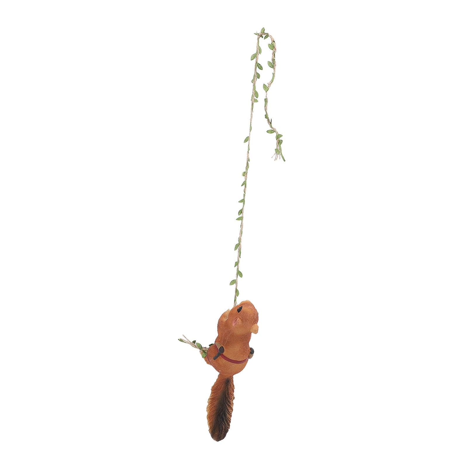 Squirrel Garden Statue Rope Climbing Outdoor Decor Lifelike Cute House Addition Animal Statue for