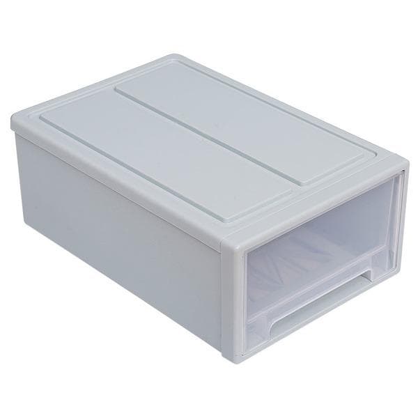 Plastic Household Transparent Stackable Drawer Storage Box Desktop Cabinet Closet Organizer Wardrobe Home Storage Organization 13L blue