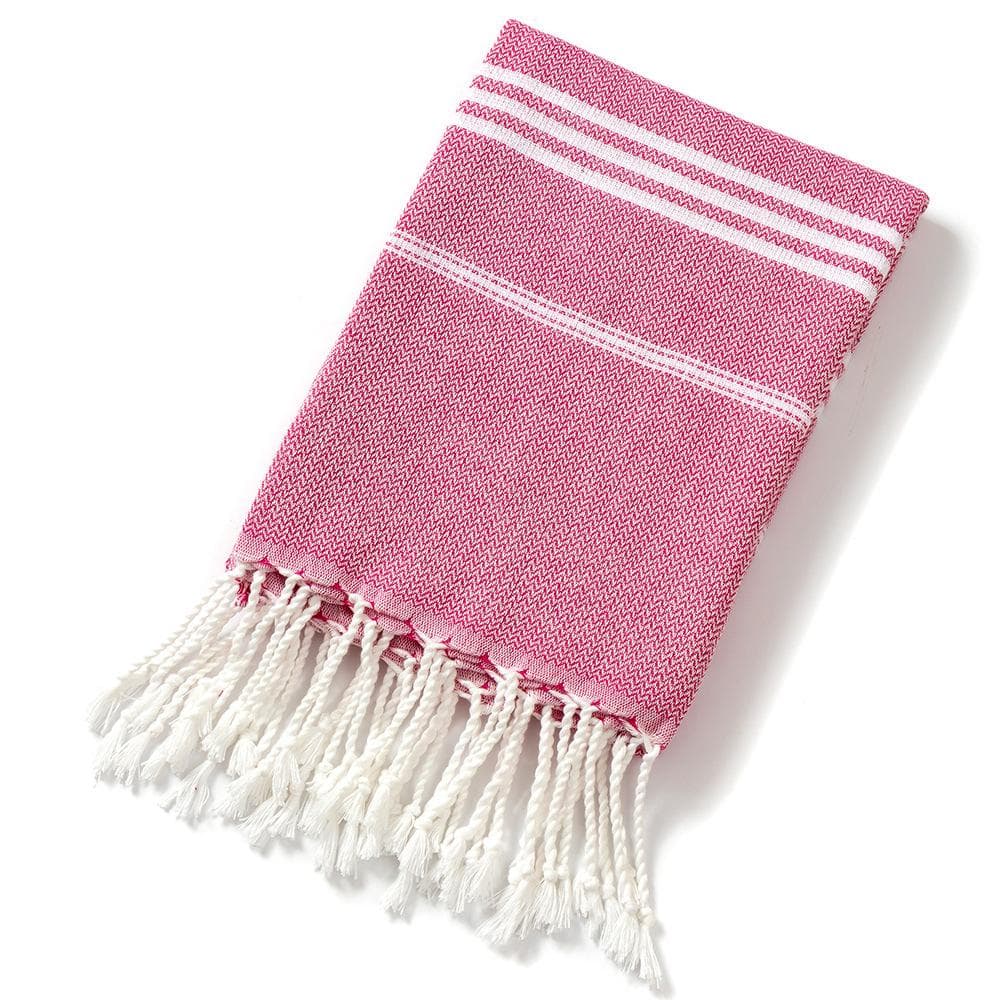 Turkish Beach Towel Turkish Sports Bath Towel with Tassels Holiday Towels Soft Absorbent Quick Drying Towels Easy Care rose red
