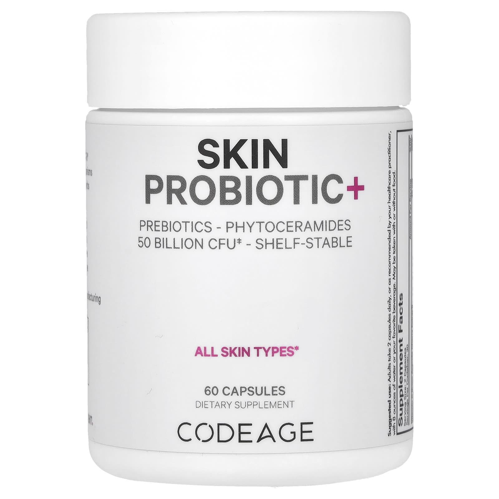 Codeage, Skin Probiotic+, 50 billion CFU, 60 capsules