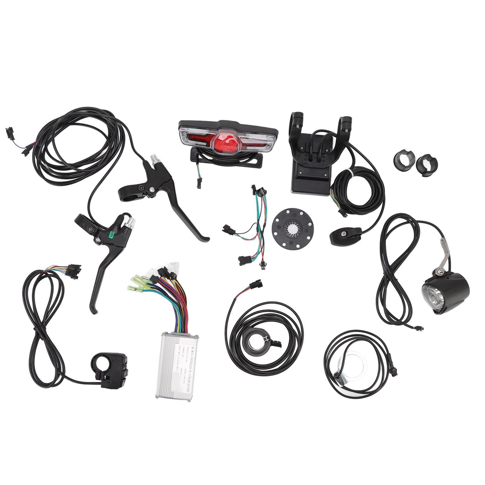 Electric Bike Conversion Kit 17A Controller GD06 Panel Headlight Taillight Thumb Throttle Brake