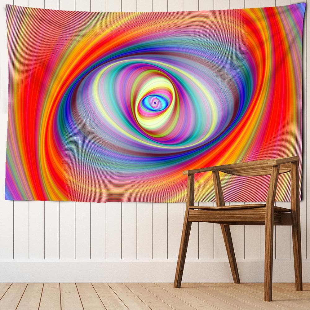 Psychedelic Whirlpool Tapestry Wall Hanging Bohemian Hippie Abstract Science Fiction Colorful Carpet Beach Towel Bedroom Decor 95x70cm