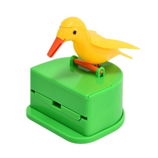 Woodpecker Toothpick Dispenser Smooth Edge Burr-Free Cute Little Bird Push-Type Automatic Toothpick Holder Decor A