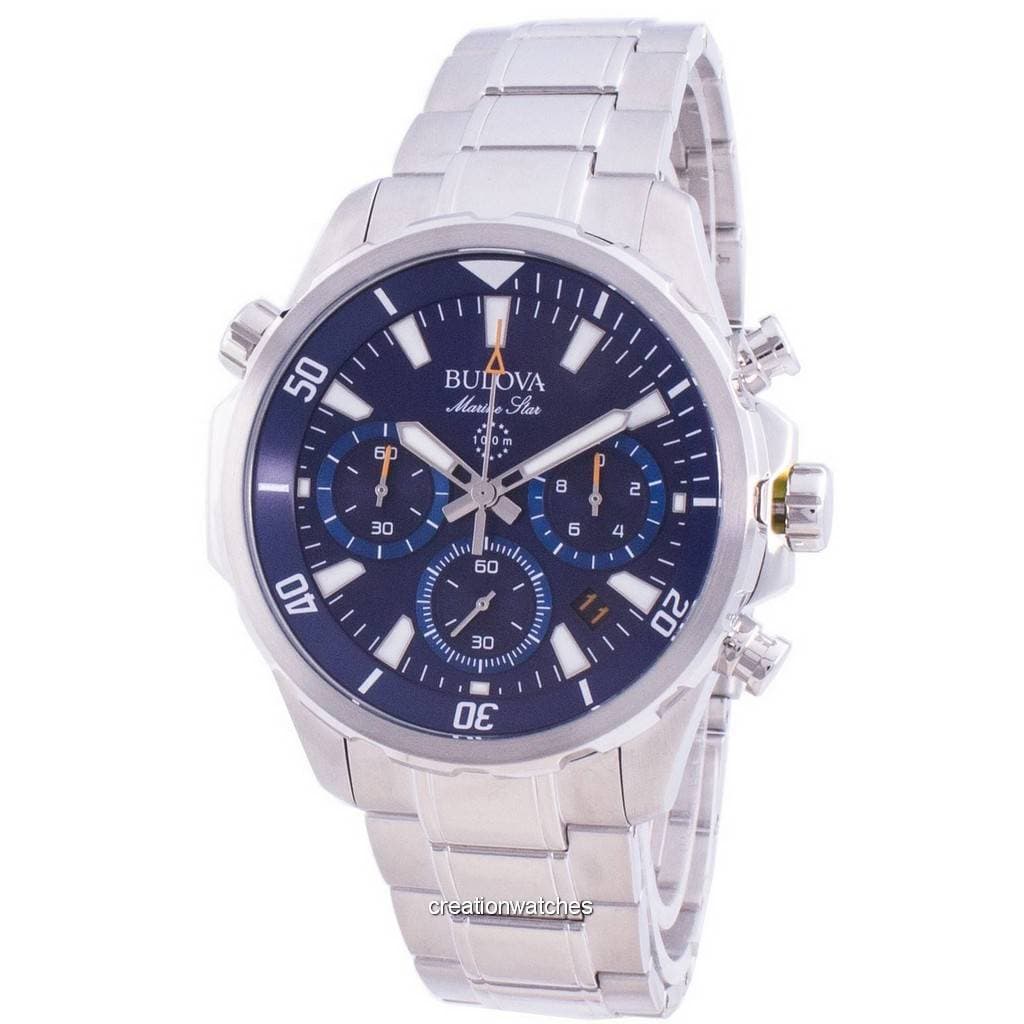 Bulova Marine Star 96B256 Quartz Chronograph Men's Watch blue