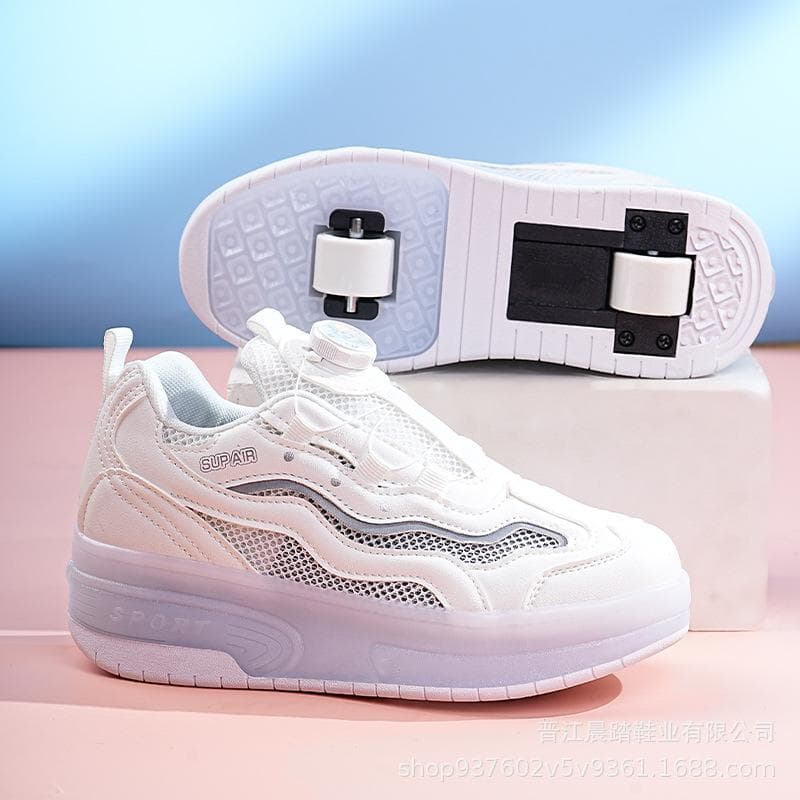 Runaway Shoes Boys and Girls Charging Flash Pulley Shoes Student Double Wheel with Switch Skates 36
