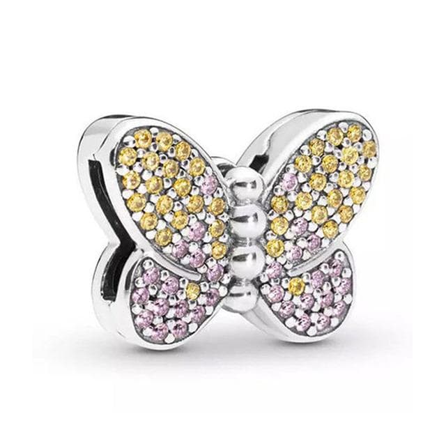 925 Silver Reflections Clip Beads Heart Daisy Waterdrop Leaf White Charms Beads Fit Original Women Bracelet