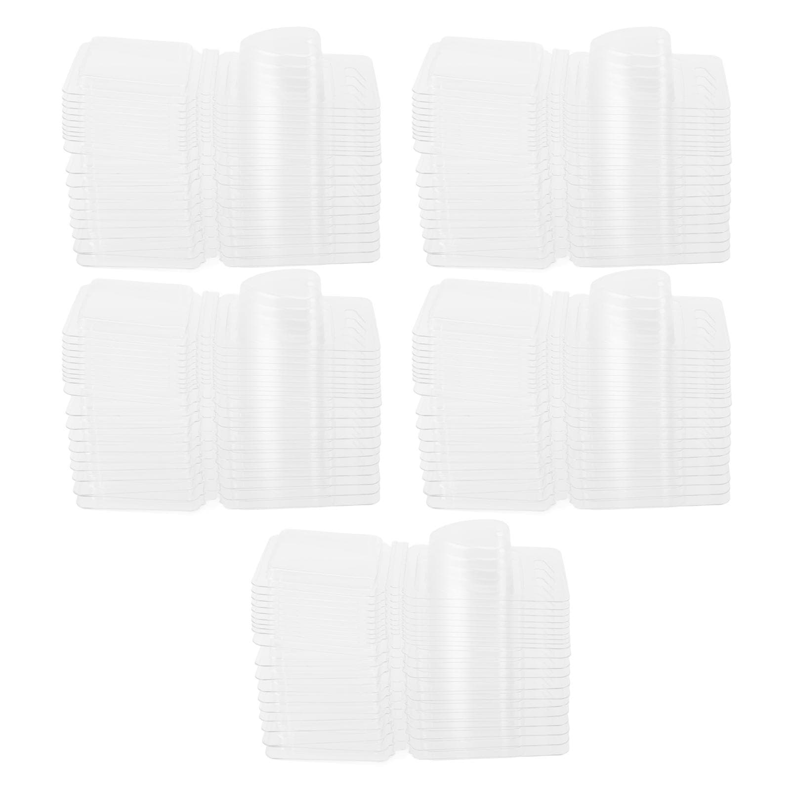 100 Packs Wax Melt Clamshell Molds Containers Clear Empty Plastic Tray for Valentine Day Wickless