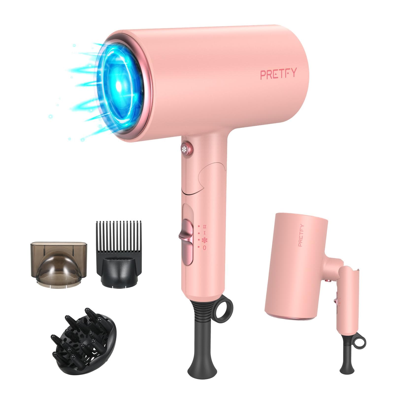2000W Hair Dryer Large Wind Quickly Drying Hydrate Hair Household Hotel Hair Salon US Plug pink