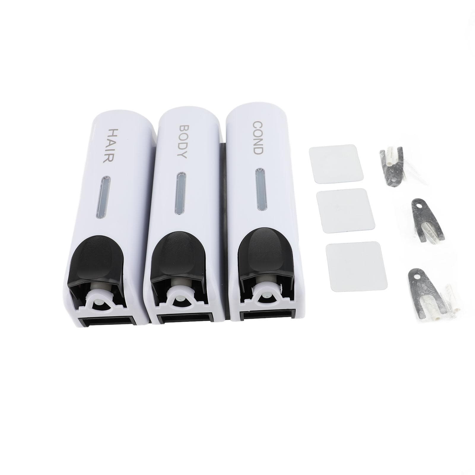 Soap Dispenser ABS 3x350ml Manual 3 Chamber Wall Mount Shampoo Conditioner Dispenser for Hotel Home white