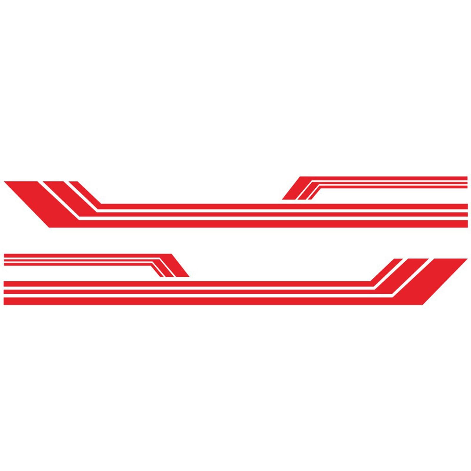 2 Pcs Universal Side Sticker Long Stripe Auto Body Racing Sports Decals Body Window Decals for RV, red