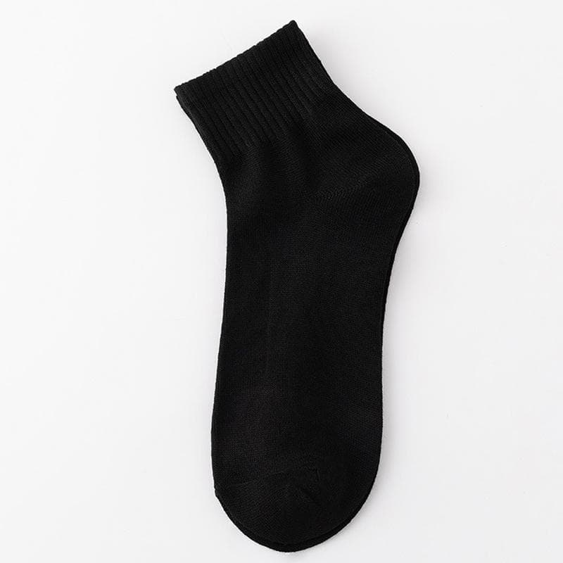 Men's Mid-tube Solid Color Socks Cotton Outdoor Casual Sports Socks for Men 1 pair black