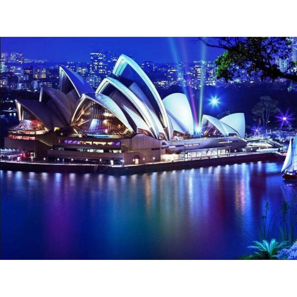 Diamond Painting Scenery Sydney Opera House Picture Rhinestone Full Round Diamond Embroidery 20X30CM
