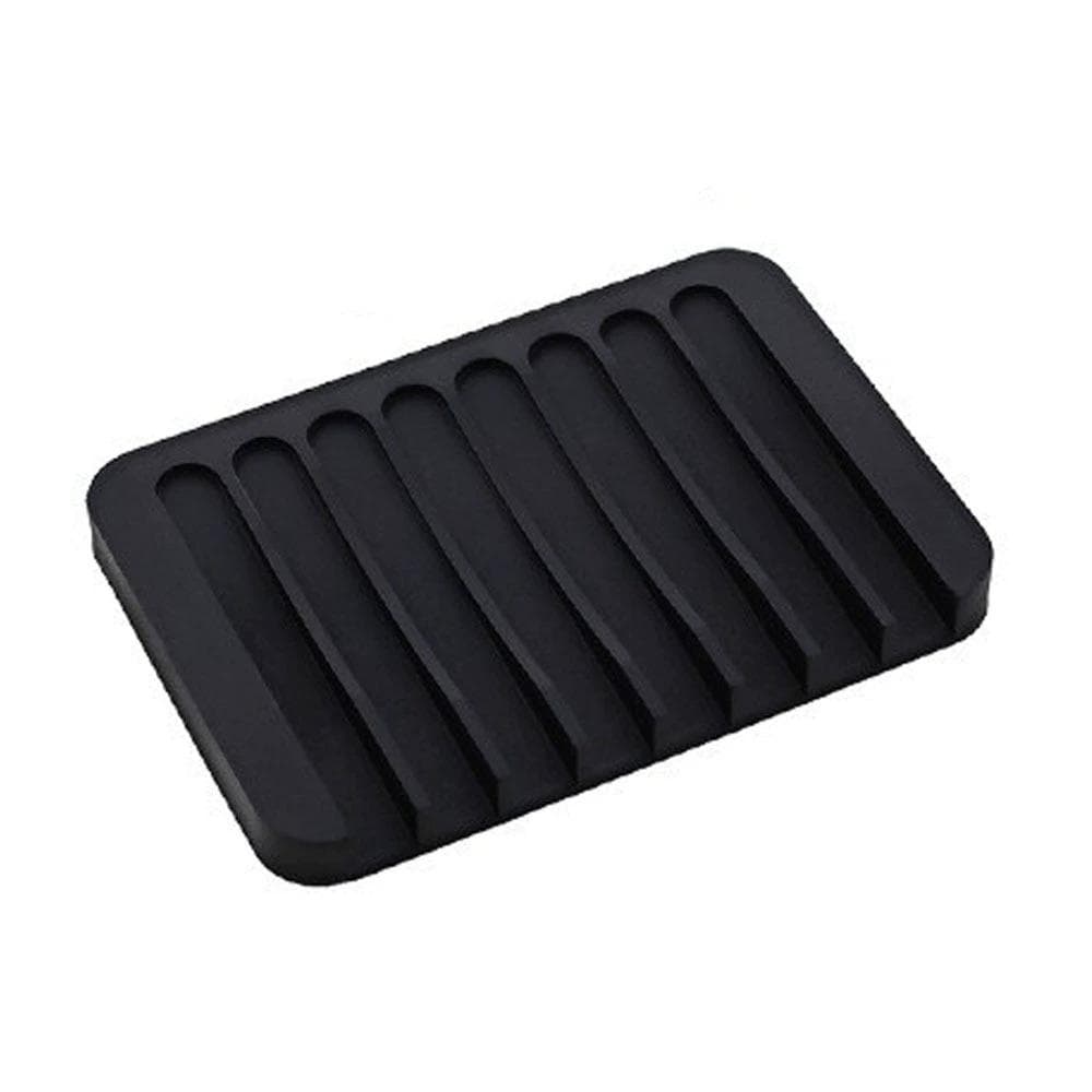 Perfect Innovative Easy To Clean High Quality Silicone Self Draining Soap Dish Compact And Soap Holder Bathroom Accessories black