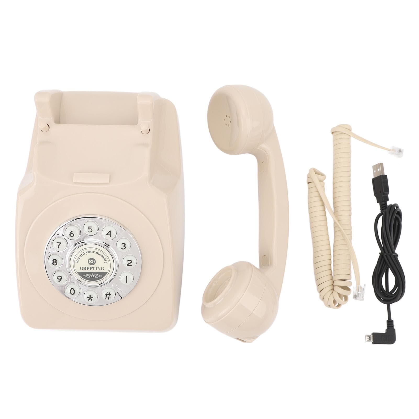 Audio Guest Book Phone Clear Sound Convenient Use Audio Message Recording Telephone for Wedding beige