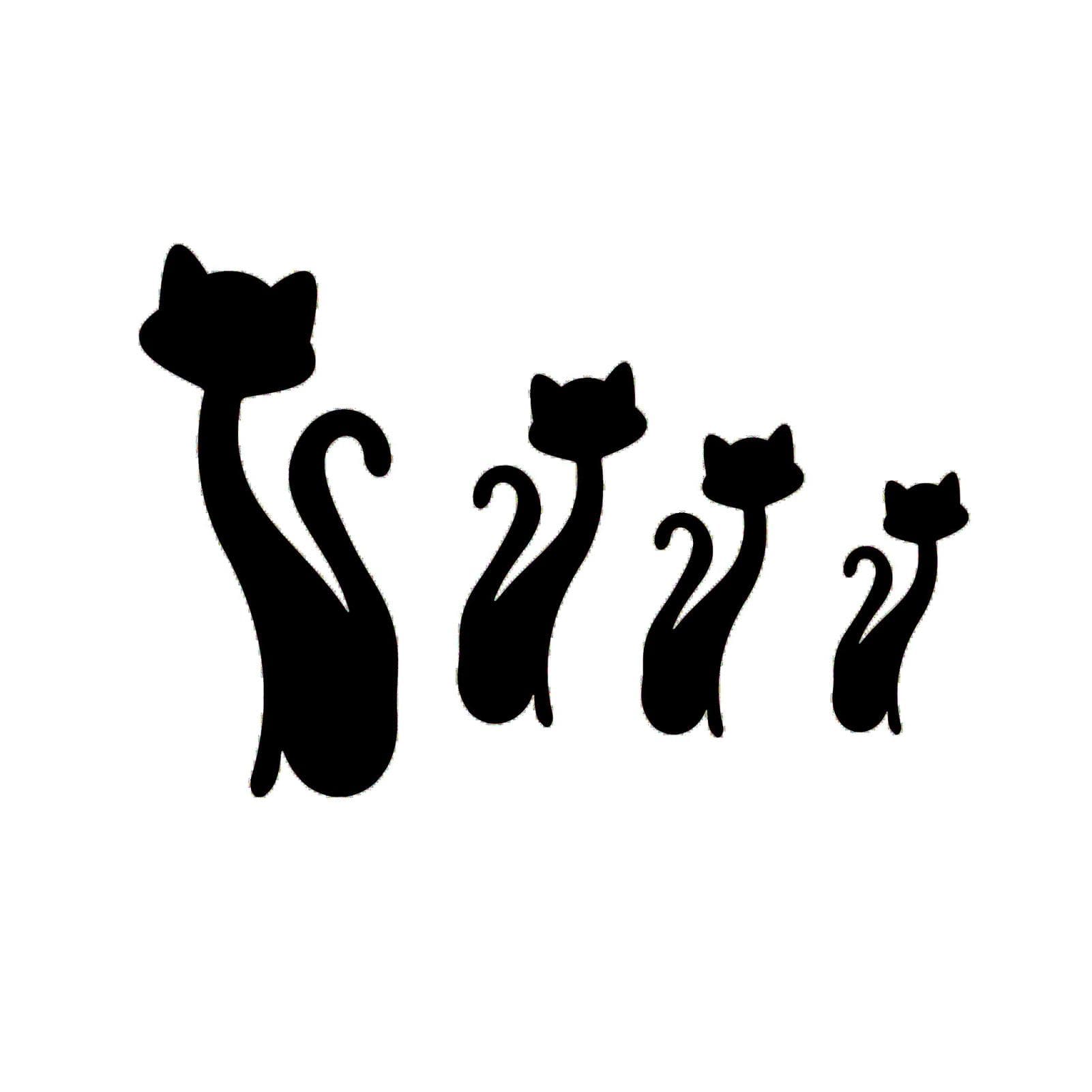 Cat Shape Mirror Wall Stickers Home Living Room Bedroom DIY Wall Art DecorationsBlack black
