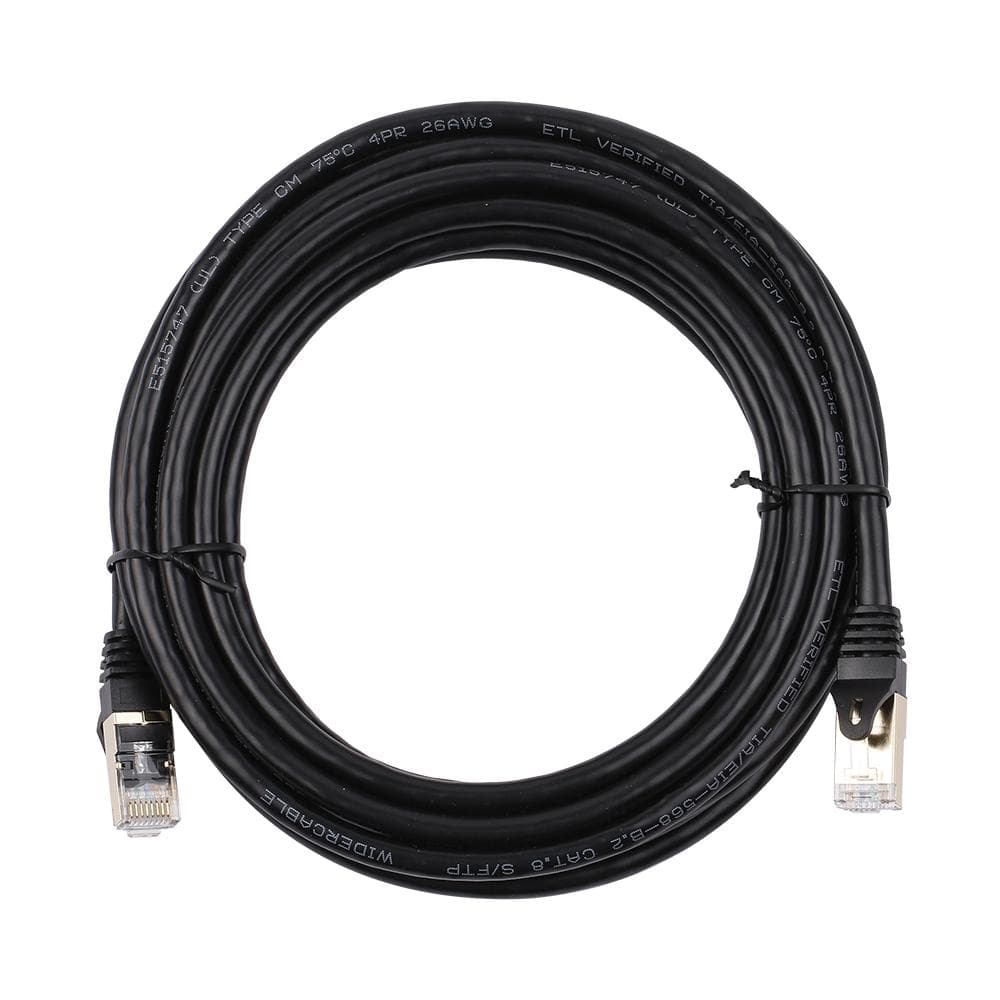 CAT8 Network Cable 40Gbps 2000MHz Ethernet Cable with Multi-layer Shielding 26AWG Pure Copper Core 5m black