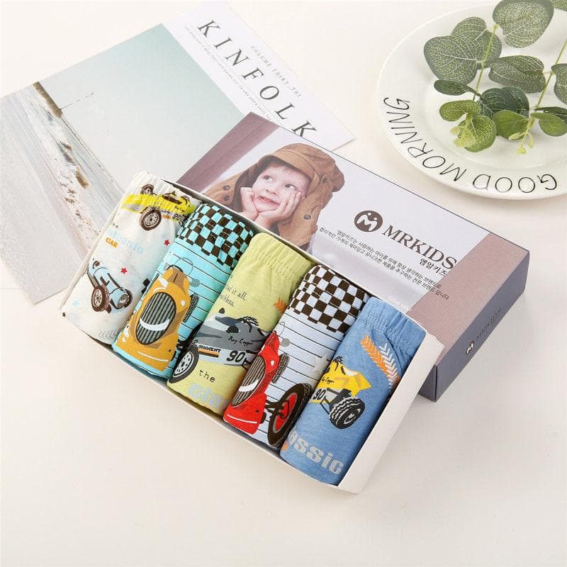 5 Pcs/Lot Children Underwear Cotton Panties For Boys Shark Cartoon Children Triangle Briefs Breathable Kids Briefs Boys Knickers 8-9Y