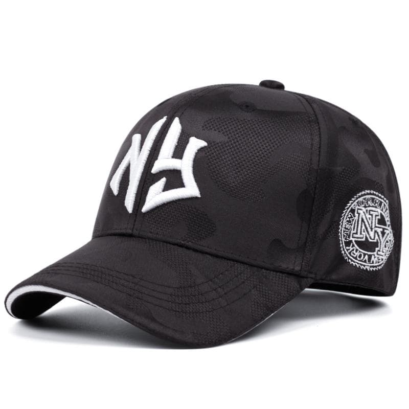 Fashion NY Camouflage Embroidered Cap Men Women Adjustable Hip Hop Baseball Cap Unisex Adult Outdoor Sun Hat Snapback Hat white