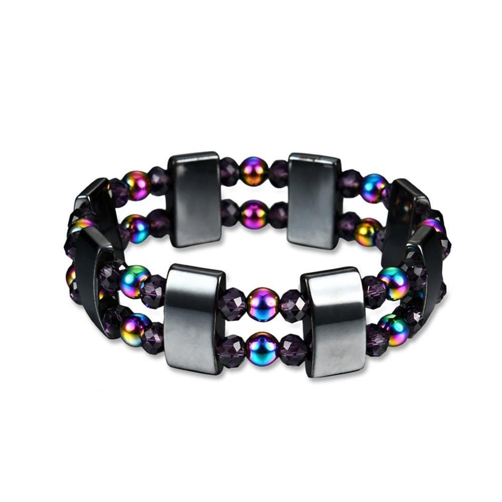 1pc Multi color Dual Layers Magnetic Therapy Hematite Bracelet Weight Loss Bangle Jewelry