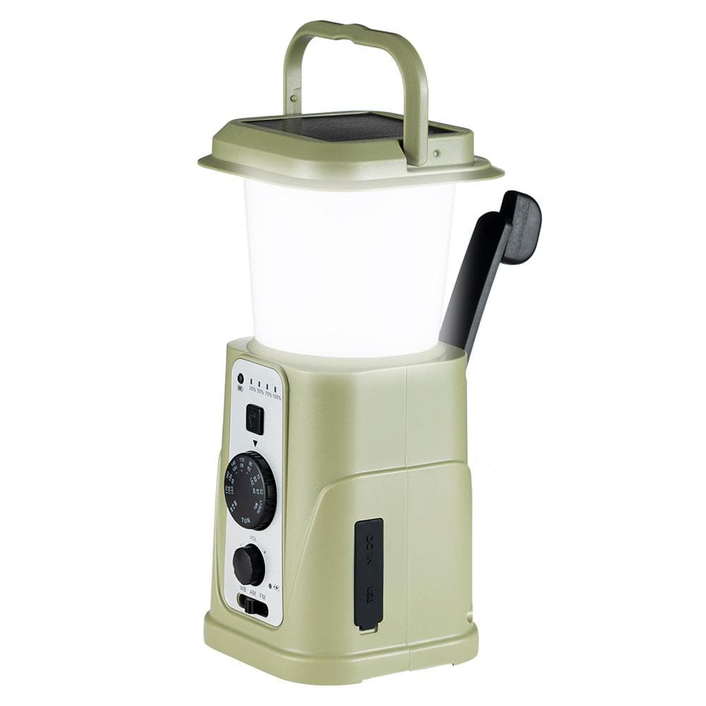 Multifunctional Camping Light LED Campsite Lantern AM/FM/WB/NOAA Weather Radio Portable Solar green