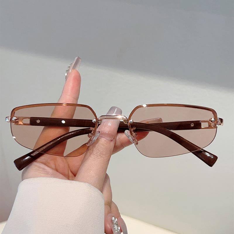 Y2K Half Frame Irregular Sunglasses Vintage UV400 Protection Punk Hip Hop Shades for Women Men Luxury Designer